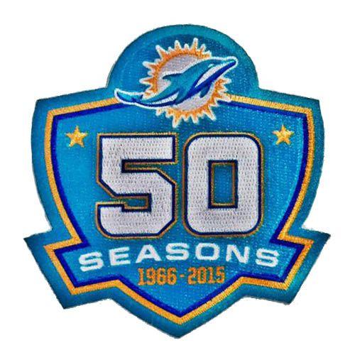 Stitched Miami Dolphins 1966-2015 50th Seasons Jersey Patch - Click Image to Close